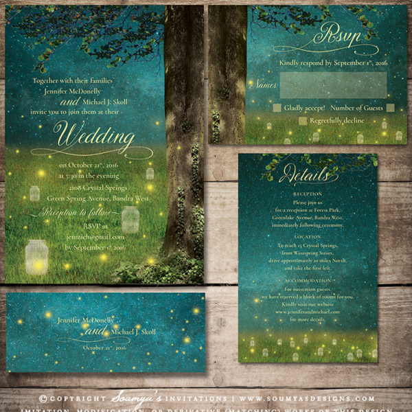 Enchanted Forest Wedding Invitations Archives - Soumya's Designs