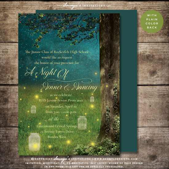 Enchanted Forest Prom Invitation, Woodland Party Invitation, Rustic ...