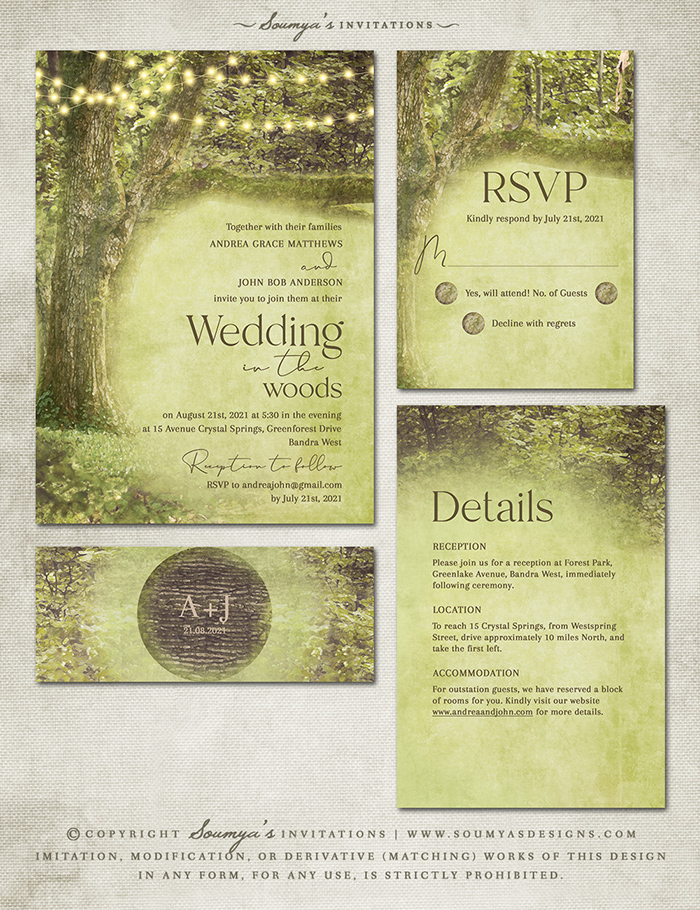 Enchanted Forest Wedding Invitation, Storybook Fairytale Wedding ...