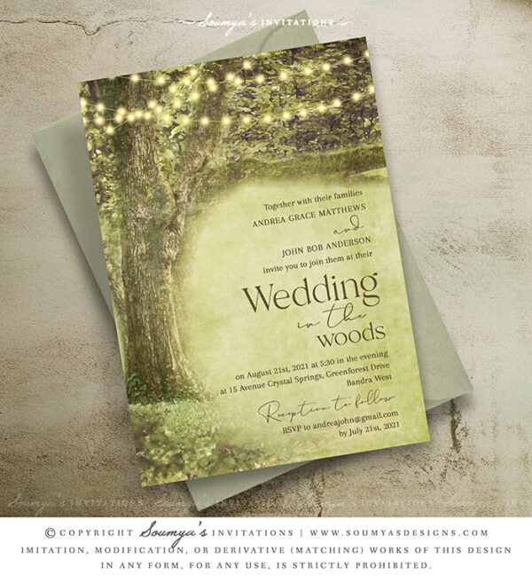 Enchanted Forest Wedding Invitation, Storybook Fairytale Wedding ...