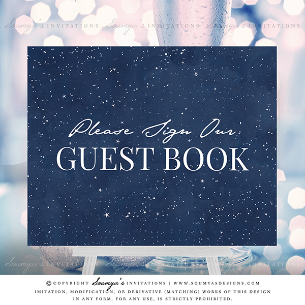 Starry Night Sky Guest Book Sign